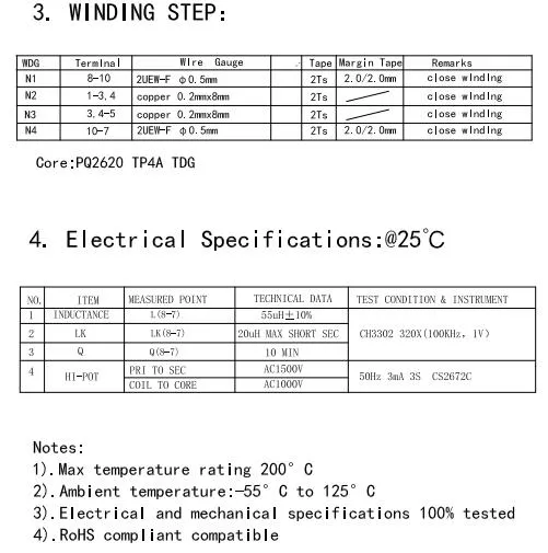 SMPS Transformer High Frequency Pq26 Transformers