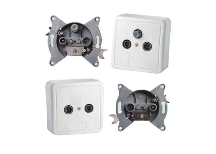 Three Holes TV+FM+Sat TV Wall Socket Through-Type