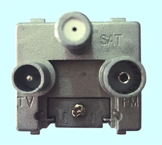 Three Holes TV+FM+Sat TV Wall Socket Through-Type