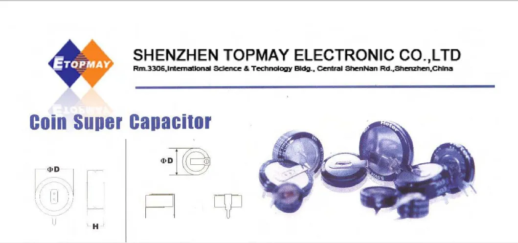 Topmay Coin H Type Super Capacitor 1f 5.5V Farad Capacitor