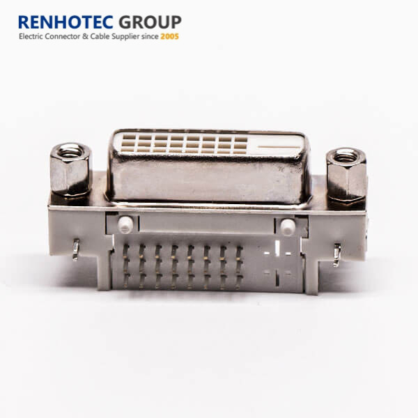 Types for Nickel Plated Right Angle White Rubble Core 24pins DVI Connectors