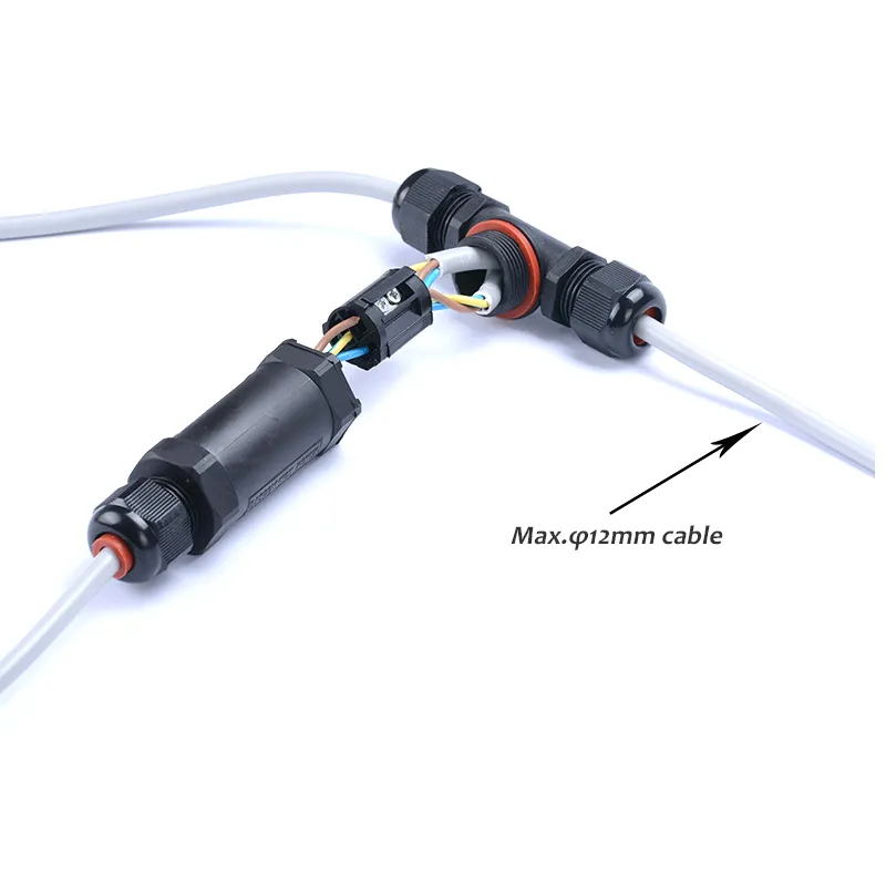 Uac-200/03t T Shape 3poles IP68 Wire Connector for Outdoor