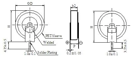 Vertial Type 5.5V 1.5f Ultra Capacitor for Smart Meter and Toy
