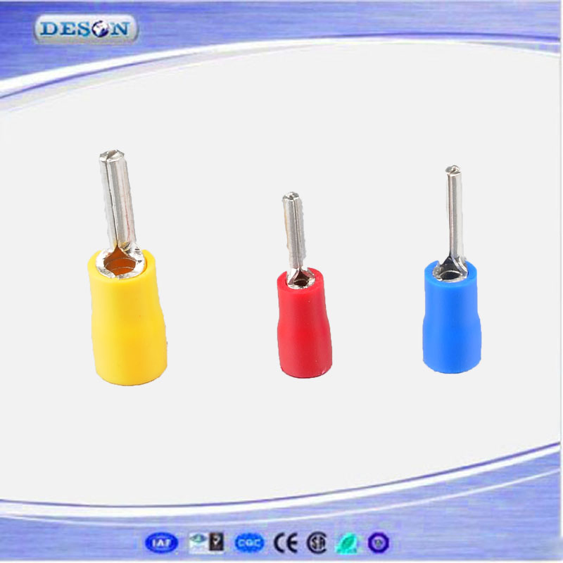 Vinyl Insulated Pin Copper Electrical Terminal