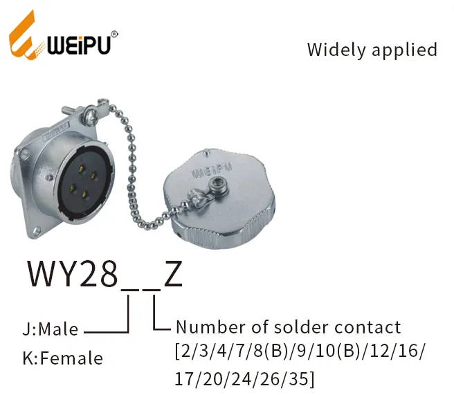 Weipu Wy28-Z 4 Pin Circular Cable Electrical Wire Crimp Motorcycle Diagnosis Connector