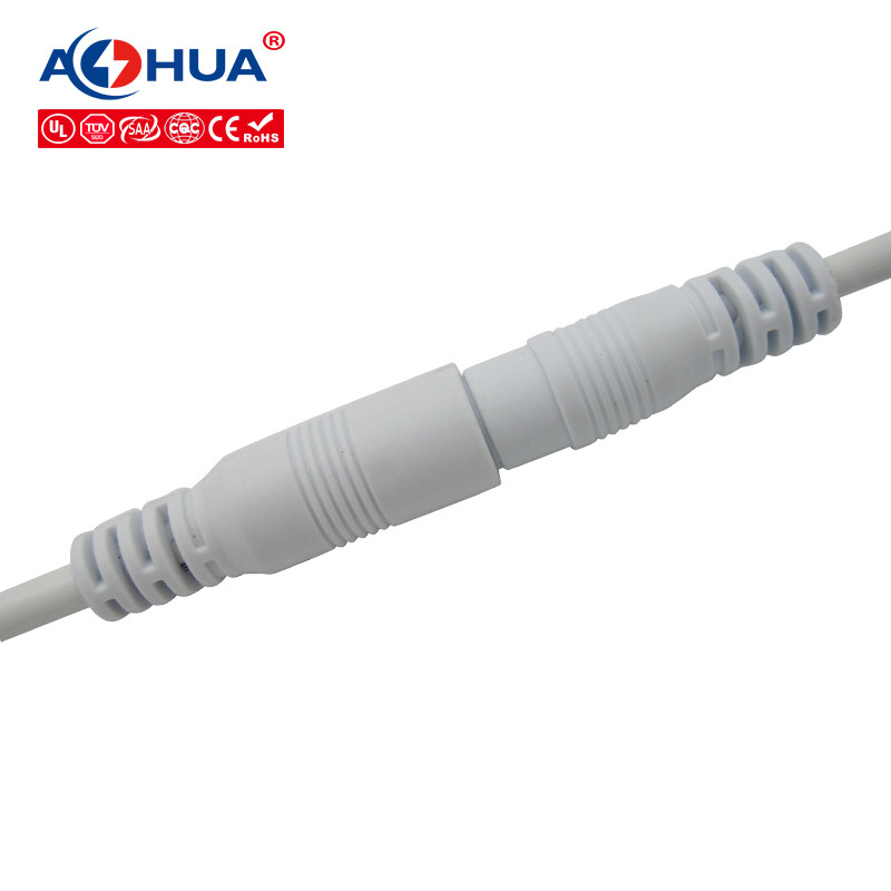 White DC Type LED Power Jack Cable Connector