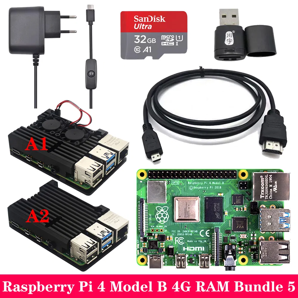 Whole Set 100% Original Raspberry Pi 4 Kit