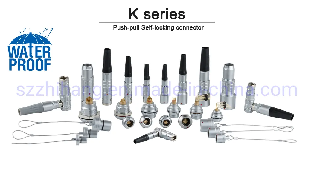 ZGG.3K.307.CLL Egg 3K 7pins High Quality Panel Mount Receptacle IP68 Waterproof Socket Metal Circular Push Pull Connector