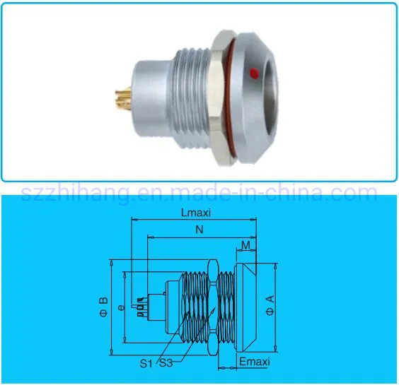 ZGG.3K.307.CLL Egg 3K 7pins High Quality Panel Mount Receptacle IP68 Waterproof Socket Metal Circular Push Pull Connector