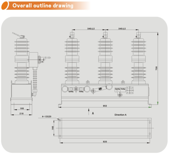 Zw32-12 Outdoor High-Voltage Vacuum Circuit Breaker